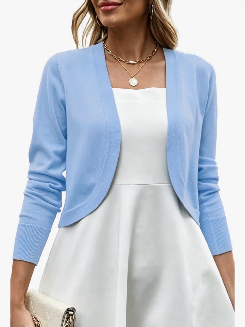 HALIFE, NWT, BOLERO SHRUG. LONG SLEEVE, OPEN FRONT, CROPPED, SWEATER. SIZE L